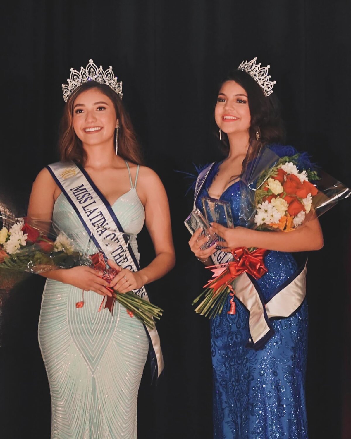 Salome Ortiz was crowned Glades Miss Latina (left), and Hilary Byers was crowned Glades Miss Teen Latina (right) On Dec. 3, 2023.